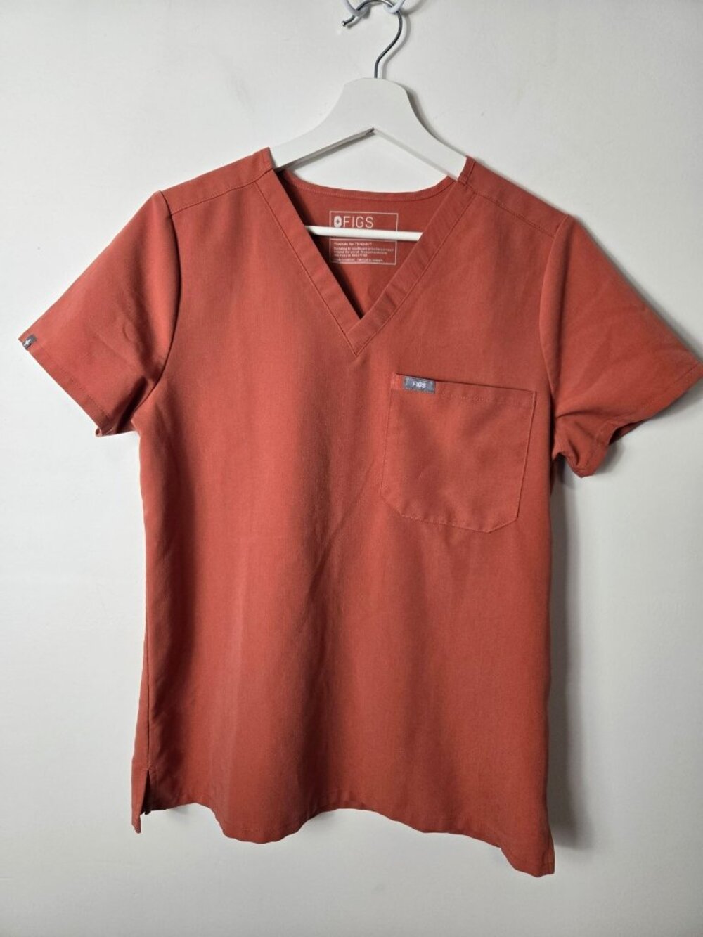 Figs Technical Size S Catarina Short Sleeve Scrub Top Spiced Cider Stretchy Medi